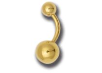Banana Belly Button Stahl vergoldet Gold Fein Kugel 5 / 8 mm |  ITC