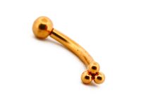 Micro Banane 1.2 x 8 mm Stahl PVD Gold Motiv Trinity Ball |  ITC