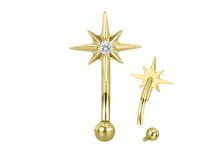 Micro Banane Stahl PVD Gold mit Strass Wassertropfen |  ITC