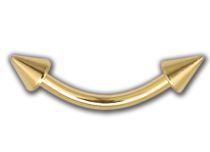 Banane Stahl vergoldet Feingold mit Spitzen 3 mm |  ITC