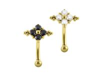 Banane Stahl vergoldet Feingold 1,2X8 Kristall