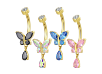 banane titane gold papillon strass nombril