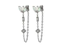 Paar Ohrschmuck Motiv Petalen Opal weiß schillernd |  ITC
