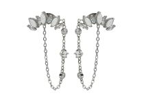 Paar Ohrschmuck Motiv Krone Strass Opal und Weiß |  ITC