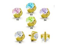 accessoire titane gold pierre facettée blanche