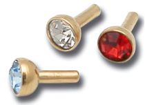 Kugel Stahl vergoldet gold fein Push Clip mit Kristall Weiß |  ITC