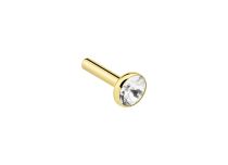 Kugel Stahl vergoldet gold fein Push Clip mit Kristall Weiß |  ITC