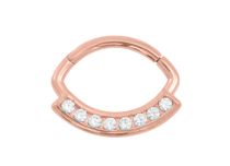 Ring Scharnier Stahl Gold Rose mit Strass Weiß |  ITC