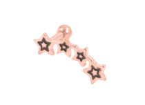 Barbell Stahl Vergoldet Rosa Sternchenmuster |  ITC