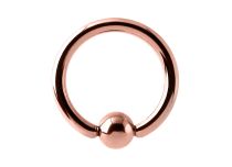 Rose vergoldeter Stahlring mit Kugel |  ITC