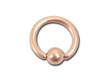 Rose vergoldeter Stahlring mit Kugel |  ITC