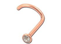2,3 mm Rose vergoldeter Stahl-Nasenstecker mit farbigem Kristall |  ITC
