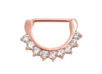 Teton-Juwel Stahl vergoldet Rose Clickers mit Strass Weiß |  ITC