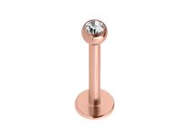 Labret Stahl Vergoldet Rose Kristall Weiß |  ITC