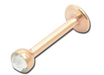 Labret Stahl Vergoldet Rose Kristall Weiß |  ITC