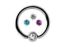 Stahlring Kugel 4 mm Kristall bunt |  ITC