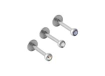 Labret Stahl Kristall Facette 3 mm Farbig  iTC