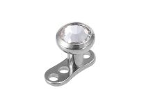 Piercing Oberfläche Titan Steril Scheibe 4 mm Kristall Weiß |  ITC