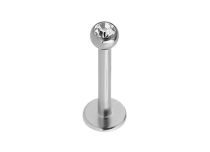 Schachtel 10 St. Sterile Titanium Labret mit Scheibe 4 mm Kugel 2,5 mm Strass Weiß |  ITC