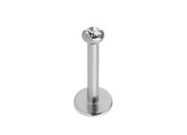 10 Stk. sterile interne Titanium Labret mit weißem Kristall |  ITC