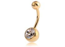 Banane Titanium PVD Gold Steril Kristallkugeln Weiß |  ITC