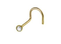 Stud Nez Titane PVD Gold Stérile avec Cristal Blanc | Itc