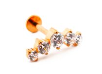 Labret Titanium PVD Gold Intern Steril Motiv Strassbogen |  ITC