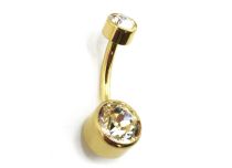 Banane Titanium PVD Gold Interne Sterile Kugel 5 / 8 mm Doppelstrass |  ITC