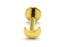 Labret Titanium PVD Gold Interne Steril Motiv Mondsichel |  ITC