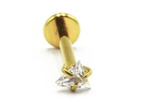 Labret Titan PVD Gold Innengewinde Steril Griffmuster Dreieck |  ITC