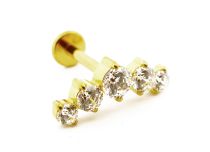 Labret Titanium PVD Gold Intern Steril Motiv Strassbogen |  ITC