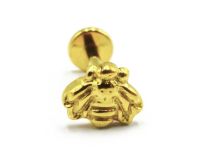 Labret Titanium PVD Gold Interne Steril Motiv Biene |  ITC