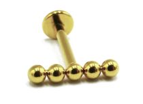 Labret Titanium PVD Gold Interne Steril Motiv 5 Gerade Kugeln |  ITC