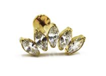 Labret Titanium PVD Gold Interne Steril Marquise Motiv 5 Strass |  ITC