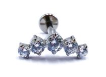 Labret Titanium Interne Steril Motiv Bogen von 5 Strass |  ITC