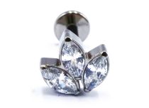 Labret Titanium Intern Steril Motiv Marquise 3 Strass |  ITC