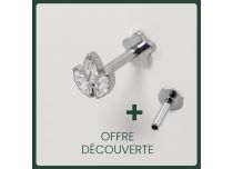Labret Titanium Intern Steril Motiv Marquise 3 Strass |  ITC