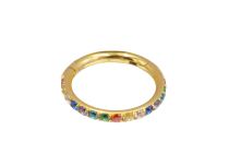 Scharnierring 1,2x8 Titan PVD GOLD Steril Strassmotiv mehrfarbig|  ITC