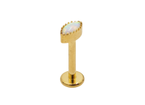 Labret Titanium PVD Gold Interne Steril Motiv Synthetischer Opal |  ITC