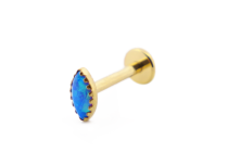 Labret Titanium PVD Gold Interne Steril Motiv Synthetischer Opal |  ITC