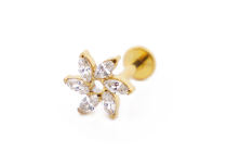 Labret Titanium PVD Gold Interne Steril Motiv Strassmühle |  ITC