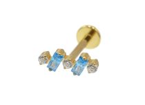 Labret Titanium PVD Gold Interne Steril Rechteck / Rund Motiv |  ITC