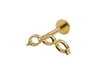 Labret Titanium PVD Gold Interne Steril Motiv Kette|  ITC