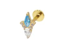 Labret Titanium PVD Gold Interne Steril Rautenmuster |  ITC