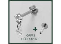Sterile Titanium Interne Labret mit Strass- und Ovalmuster |  ITC