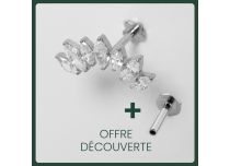 Labret Titanium Intern Steril Motiv Marquise 7 Strass |  ITC
