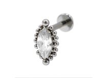 Labret Titanium Intern Steril Ovalmuster ornamental Strass BL|  ITC