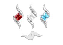 Spielwürfel aus Stahl mit Strasssteinen Blau Weiß |  ITC