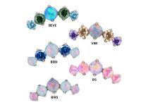 Accessoire interne Titane griffé  0.9 motif rond strass opale violet /blanc