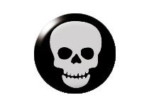 Kugel Stahl Push Clip Totenkopf-Motiv |  ITC